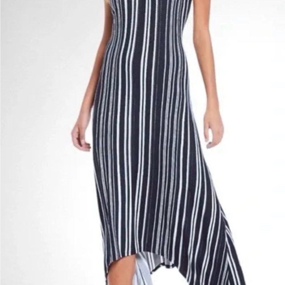 Tommy Bahama Navy and White Asymmetrical Maxi Dress